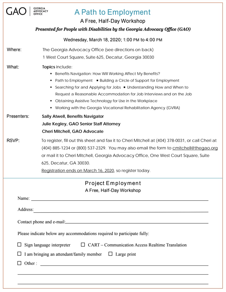 GCDD Path To Employment Registration