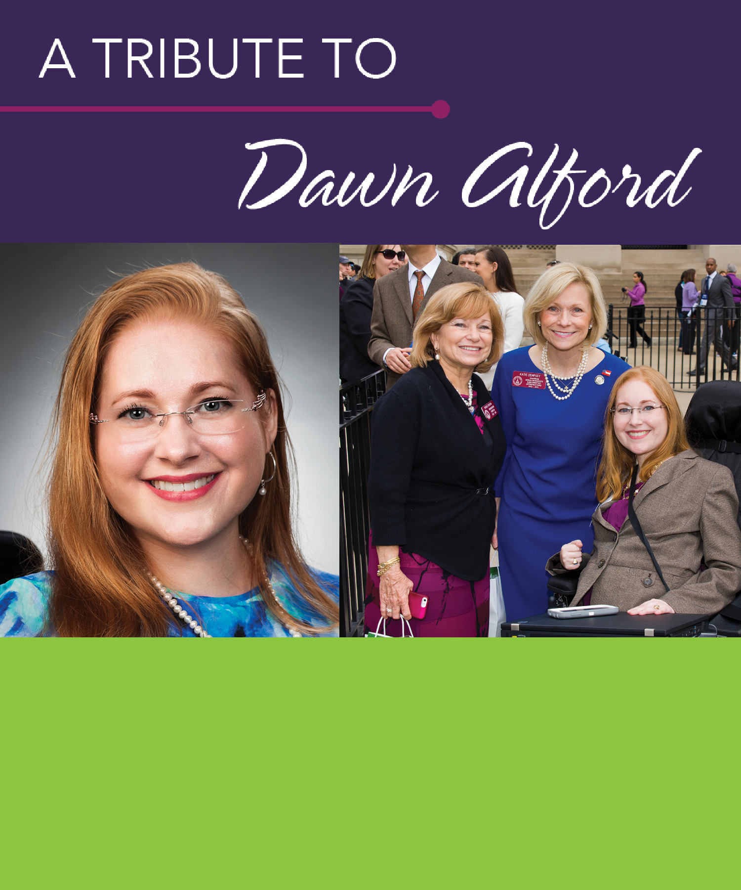 In July 2019, GCDD unexpectedly said goodbye to an amazing, hard-working advocate for people with developmental disabilities. Dawn Alford, GCDD’s Public Policy Director, left a legacy on disability rights and established strong long-lasting relationships with legislators and people across the state. GCDD honored Dawn and her impact in photos and memories.