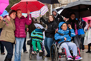 Advocates brave the rain for the 2015 Disability Day at the Capitol.